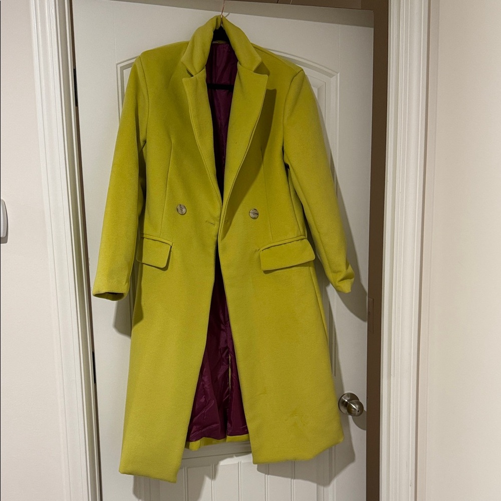 Elegant High Yellow (bright green) Women's Coat